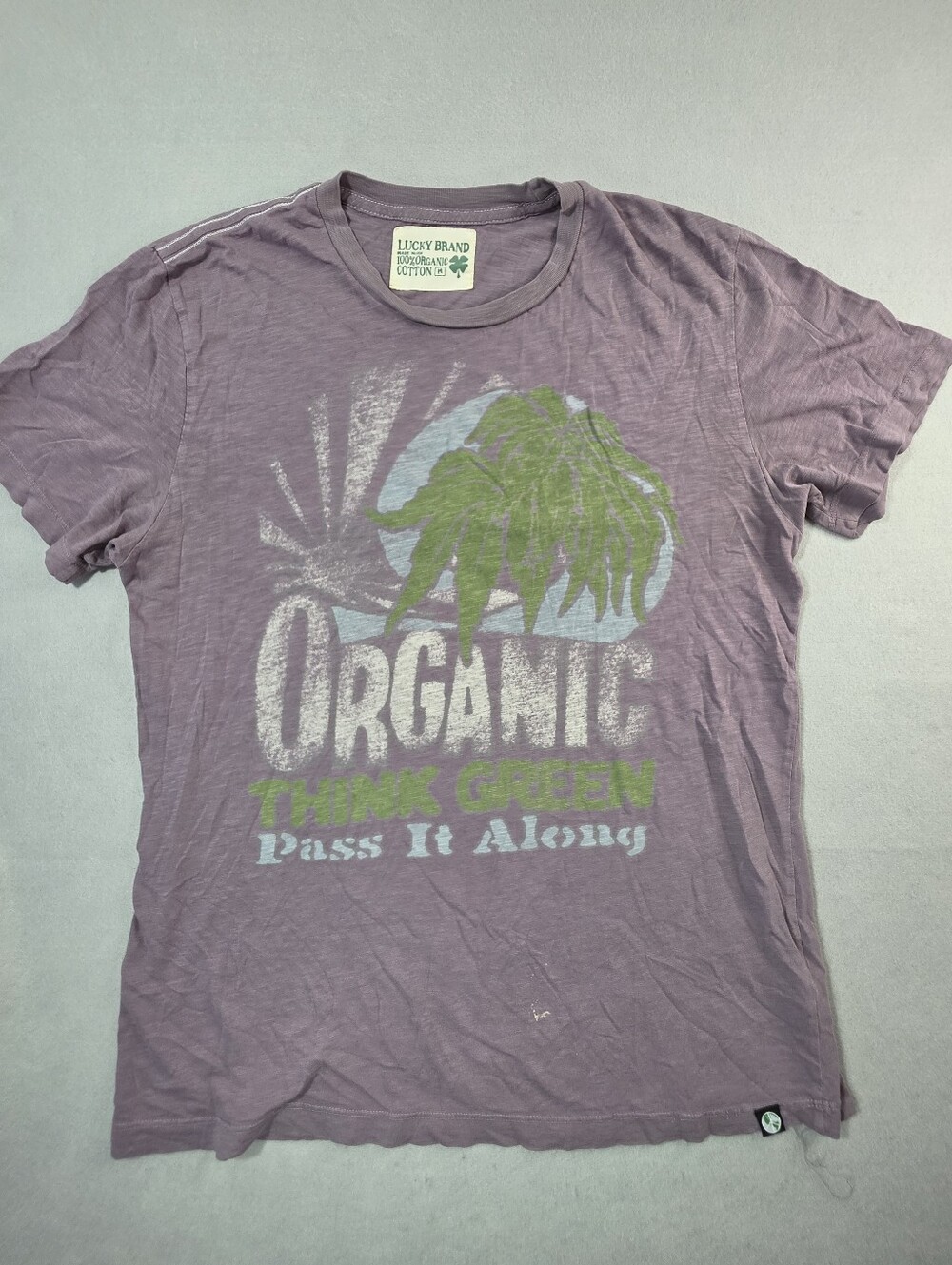 Lucky Brand Lavender Graphic Tee with Green Print